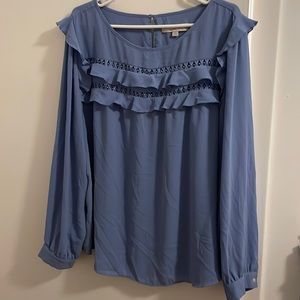 Loft blue long sleeve blouse - XXL